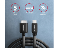 AXAGON BUMM3-CM10AB Kabel Micro-B USB, USB-C 3.2 Gen 1, 1m, 3A, ALU, PVC Czarny - 1485430 - zdjęcie 4